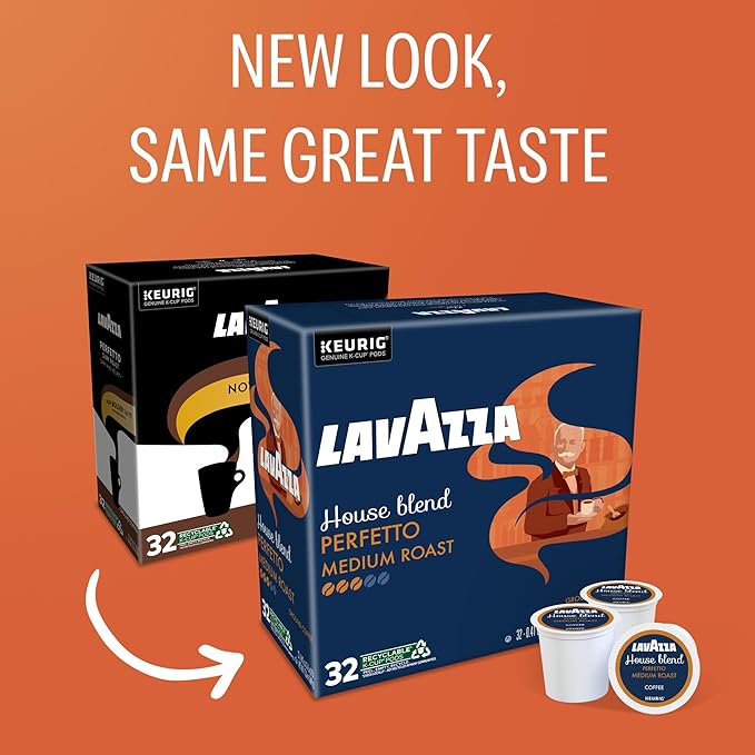 Lavazza House Blend Perfetto, Single-Serve Keurig K-Cup Pods, Medium Roast Coffee, 32-Count Box