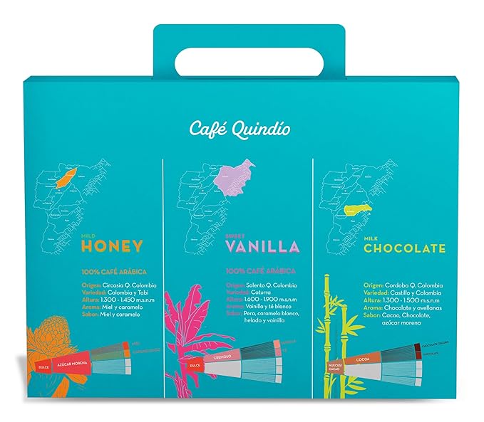 Cafe Quindio Specialty Harvest - Medium Roast 100% Colombian Excelso Whole Bean Arabica Coffee (2.8 Ounce (Pack of 3), Multiflavor - Mild Honey, Sweet Vanilla and Milk Chocolate)