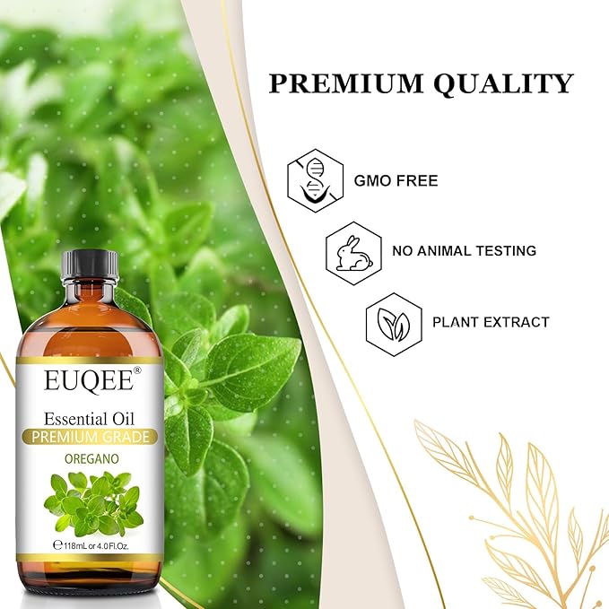 Oregano Essential Oil 4oz / 118ML Large Capacity Oregano Oil Pure Aromatherapy Essential Oils with Glass Dropper for Candle Soap Making, Diffusers