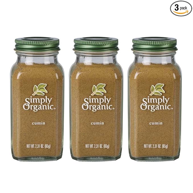 Simply Organic Ground Cumin Seed, 2.31 Ounce Jar, Rich, Warm, Complex Earthy Spice Flavor, Kosher (Pack of 3)