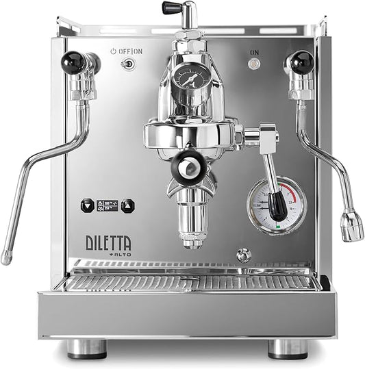 Diletta Alto Espresso Machine with Flow Control | Dual Boiler | PID | Shot Timer | Adjustable OPV | (Stainless Steel)