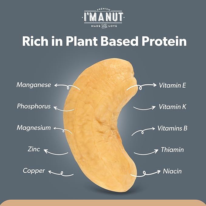 Premium Raw Cashews 16oz (1 lb.) Non-GMO, No Additives Batch Tested Gluten & Peanut Free, Resealable Pouch for Freshness, Unsalted Cashews - Perfect for Pesto, Salads, Gourmet Cooking and Baking