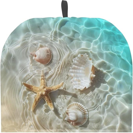 Tea Cosy Cover for Teapot, Durable Warm Keep Teapot Cover with Top Handy Loop Durable Tea Kettle Protector for Home Kitchen Tabletop Decor Beach Starfish