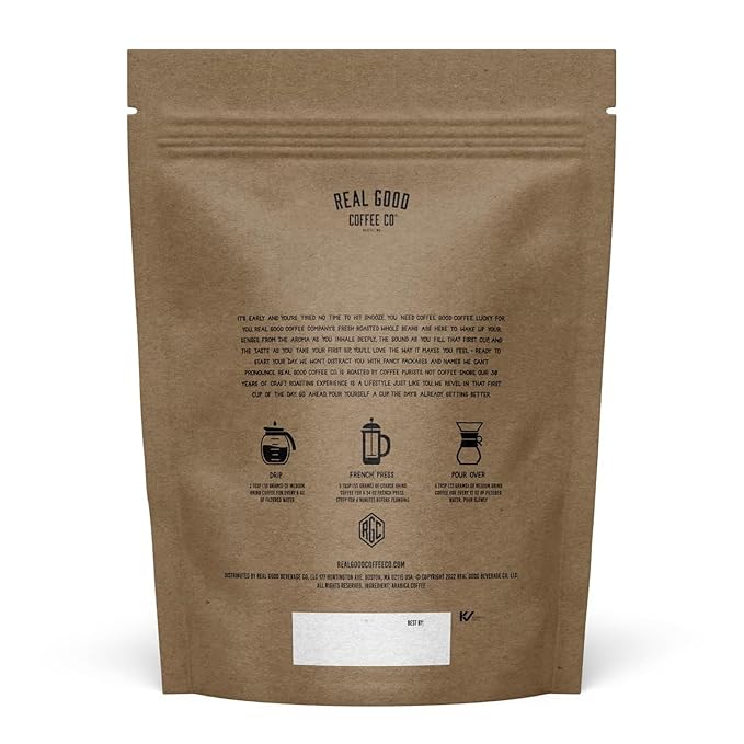 Real Good Coffee Company Uganda Light Roast Coffee Beans - 2 Lb Single-Origin Arabica - Grind at Home, Brew Your Way - Uganda Coffee Whole Bean