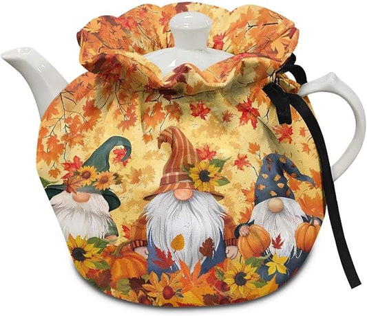 Gnome Tea Cozy Keep Warm Teapot Insulated for All Saints' Eve Soft & Washable Teapot Insulation Cover for Halloween Day Party