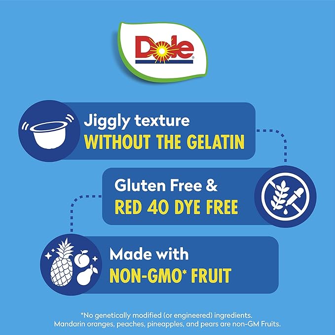 Dole Diced Peaches, Mandarin Oranges, and Mixed Fruit in Gel Variety Pack - Dole Fruit Bowls Snacks - 4.3 oz Bowls - 12 Pack