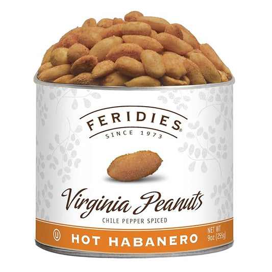 FERIDIES Hot Habanero Virginia Peanuts - 9oz Vacuum Tin