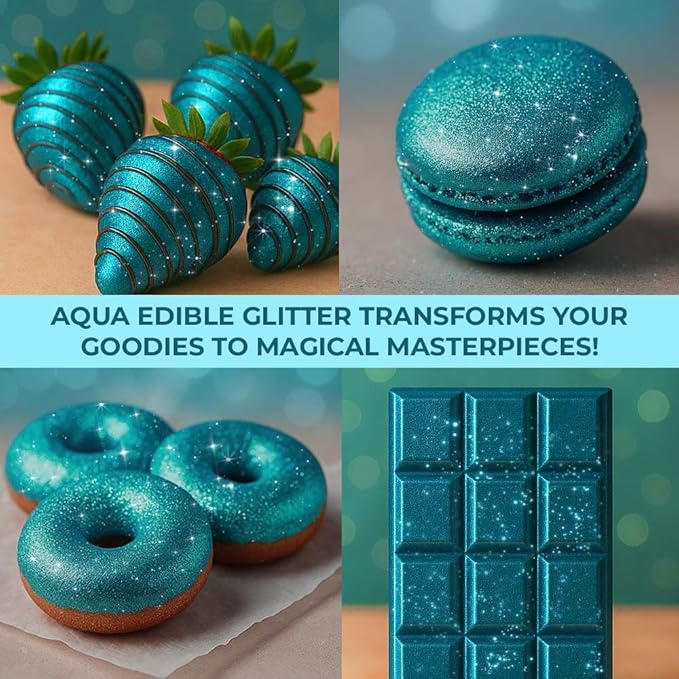 Bulk 20g Light Blue Edible Glitter for Drinks | Premium Edible Glitter for Cakes, Cocktails, Light Blue Cake Decorating Decorations Food Grade, Vegan, Kosher, Halal, Gluten Free - Made in USA
