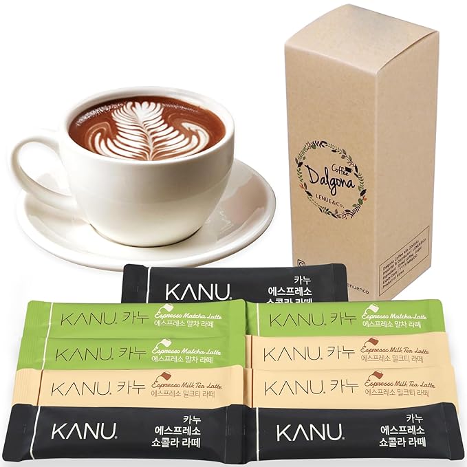 KANU Latte - Korean Maxim 3 in 1 Instant Coffee Variety Sample Packets with Gift Box Set, KANU Latte 3 Mix Combination 9 Sticks