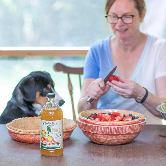 Mother Earth, Organic Apple Cider Vinegar, Red Wine Vinegar and White Wine Vinger with The Mother, OACV, ACV, Raw, Unpasteurized, Unfiltered (3/16oz Glass Bottle)