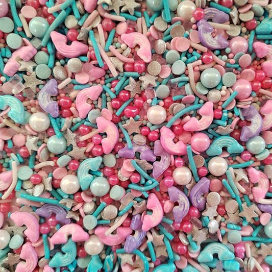 Rainbow Cloud Sprinkles - Cake Sprinkles - Edible Sprinkles for Baking - Cupcake and Cake Topper - Sprinkle Mix - Cake Decorations - 3.18 Ounces (Rainbow)