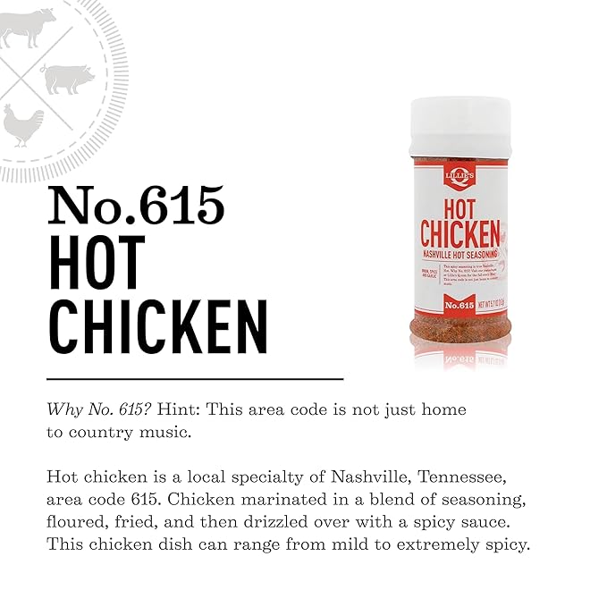 Lillie’s Q - Nashville Hot Chicken Seasoning, Fried Chicken Spice for Batter, Flavorful and Fiery Rub Perfect for Any Meat or Vegetable (5.7 oz)