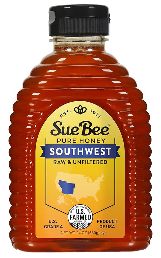 Sue Bee Regional Southwest Honey, Strained, Unfiltered USA Beekeeper-Owned Co-op, 24 oz (Packaging May Vary)