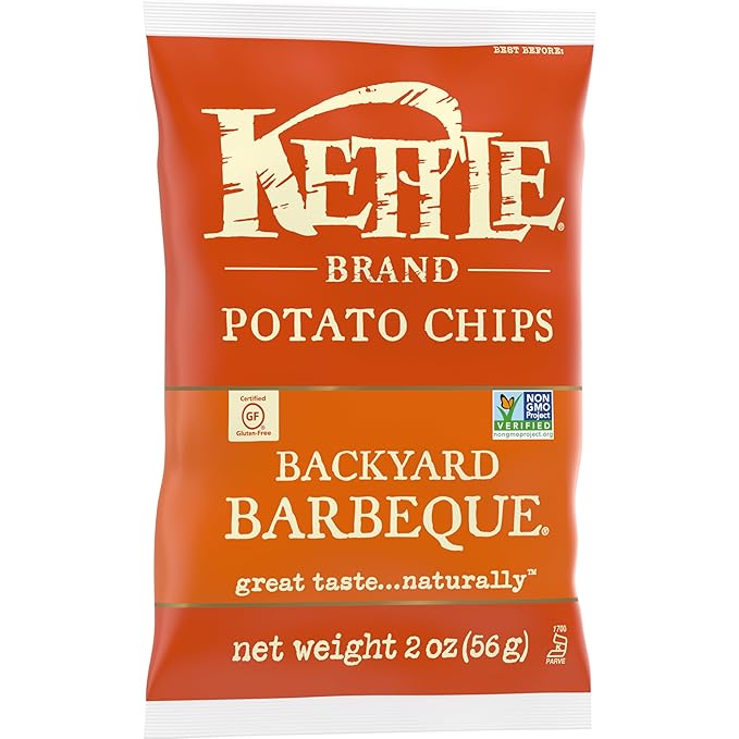 Kettle Brand Potato Chips, Backyard Barbeque Kettle Chips, Snack Bag, 2 Oz