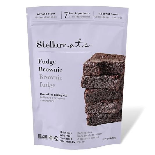 Stellar Eats Grain?멑ree Fudge Brownie Baking Mix | Gluten?멑ree, Dairy?멑ree, Plant?멊ased, Paleo?멑riendly, Naturally Sweetened with Coconut Sugar | Almond Flour-Based | 10.4 oz | 1 Pack