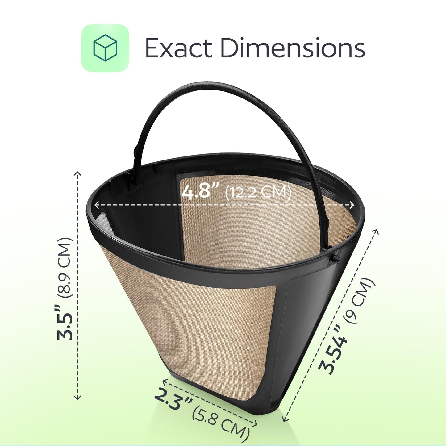 2-Pack #4 Reusable Permanent Cone Coffee Filters - Compatible with Cuisinart 10–14 Cup Brewers