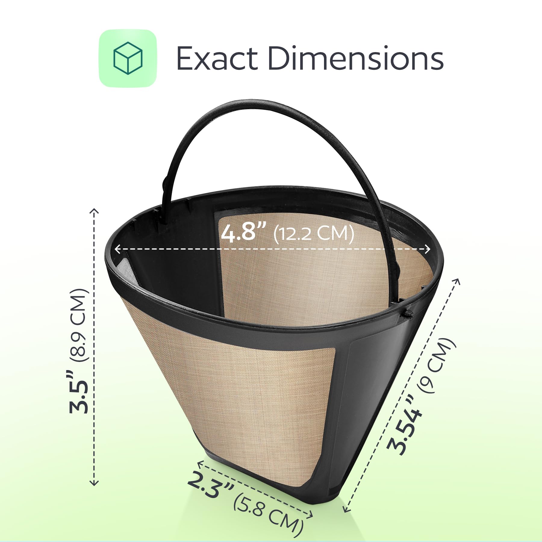 2-Pack #4 Reusable Permanent Cone Coffee Filters - Compatible with Cuisinart 10–14 Cup Brewers