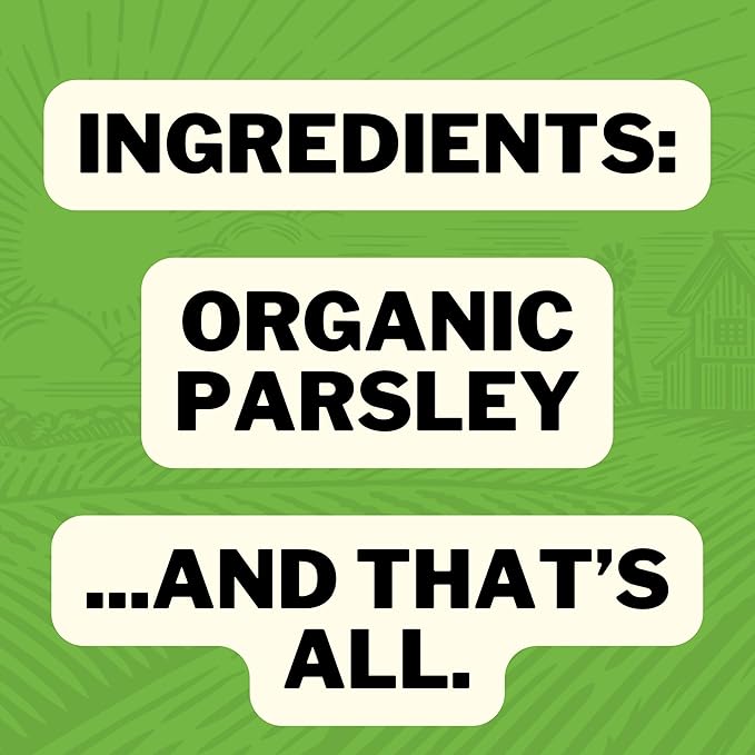 FreshJax Organic Parsley Leaves ??1.5 oz Bottle, Certified Organic & Kosher, Non-GMO, Gluten-Free, Keto, Paleo, No Preservatives ??Dried Parsley Herb for Cooking, Garnish & Seasoning