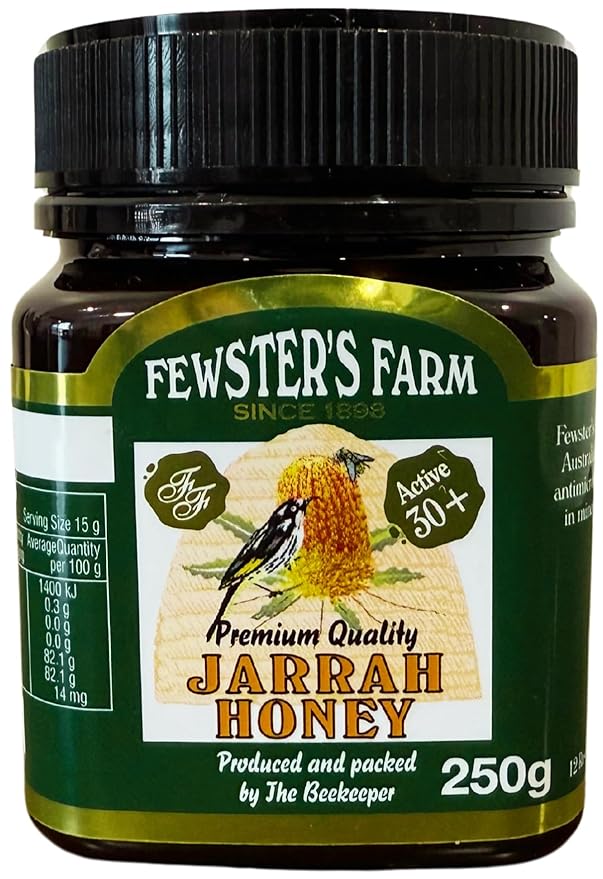 Jarrah Honey TA 30+ - 250 g / 8.8 oz Jarrah Honey is nectar gathered by bees from the flowers of the Jarrah Tree