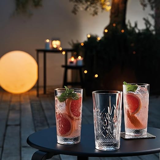 Bormioli Rocco Bartender Stone 16.5 oz. Cooler Glasses, Clear, Set of 6