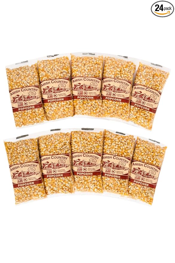 Amish Country Popcorn | 10-4oz Bags - Ladyfinger Popcorn | Old Fashioned, Non-GMO and Gluten Free