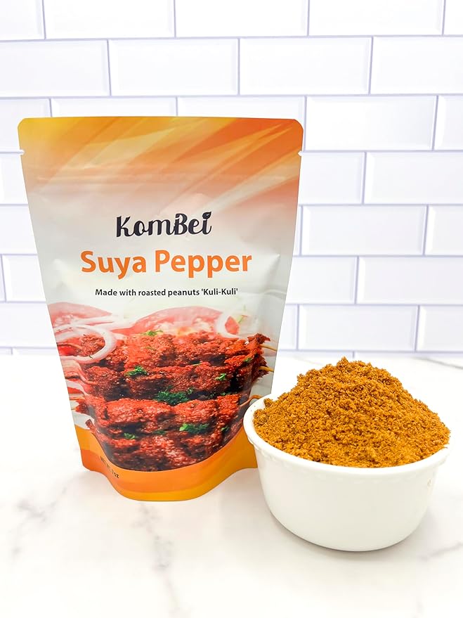 Kombei Suya Seasoning - 7oz (Suya Pepper, Suya Spice, Yaji, Premium African Seasoning for Grilling and Cooking)