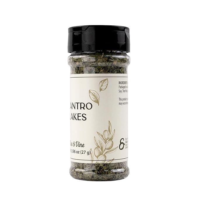 Olive & Vine Cilantro Flakes, Fresh & Zesty, For Tacos & Salsas, Rich Tradition, Authentic Taste, For Global Recipes (0.96 Ounce)