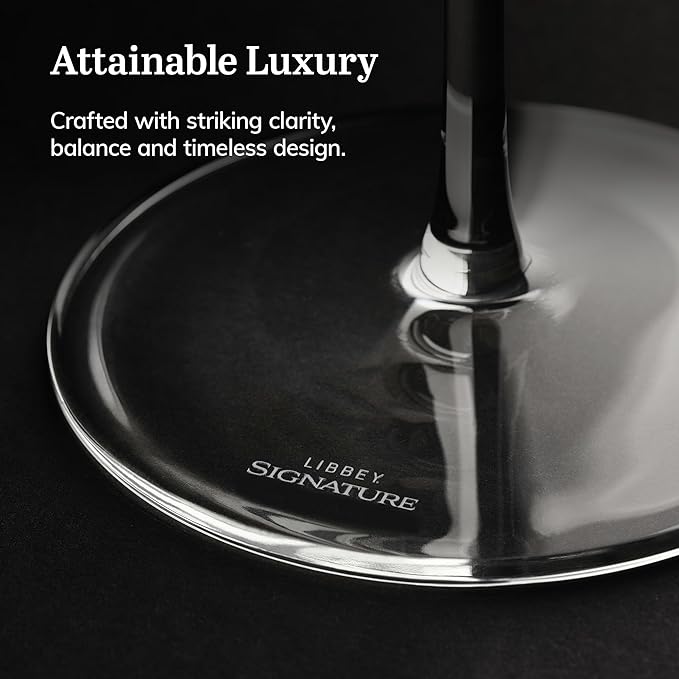 Libbey Signature Coupe Glasses Set of 4, Timeless Champagne Coupe Glasses for Drinks and Desserts, Cocktail Glasses for All Occasions