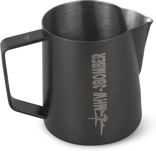 MHW-3BOMBER Espresso Steaming Pitcher Milk Frothing Pitcher Stainless Steel Milk Coffee Cappuccino Latte Art Barista Cup (5.0 Matte Black, 13.5oz/400ml)