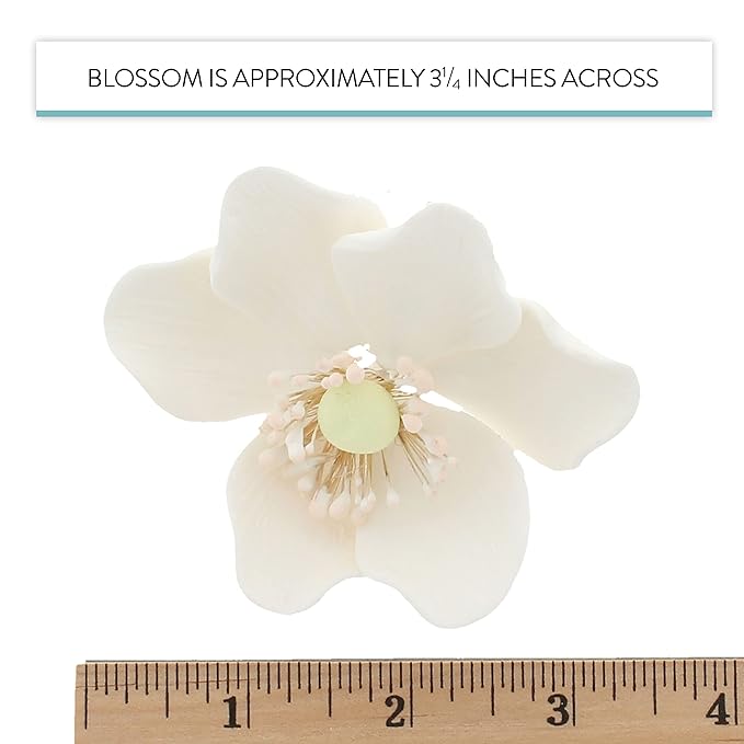 Global Sugar Art Poppy Anemone Sugar Cake Flowers, White with Green Center, 3 Count by Chef Alan Tetreault