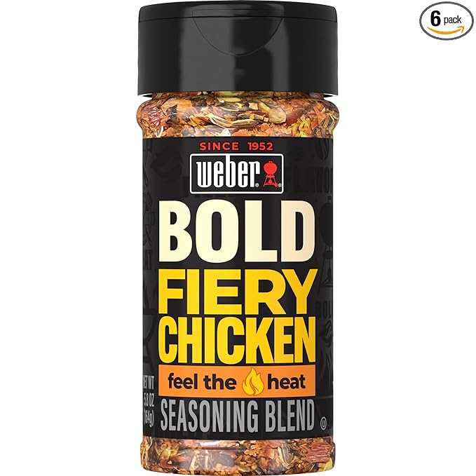 Weber BOLD Fiery Chicken Seasoning Blend, 5.8 Ounce Shaker (Pack of 6)