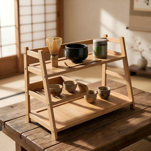 Lnncdsc 3 Tier Bamboo Matcha Station, coffee station organizer Shelf