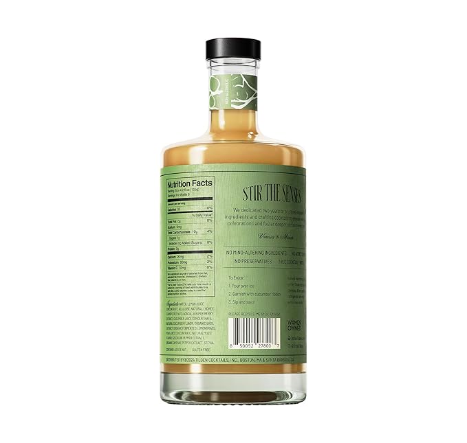 Tilden Lacewing, Multi Award Winning Non-Alcoholic Cocktail, Vegan and No Sugar Added, Cucumber, Basil, Lychee, and Juniper, 750ml (Pack of 3)