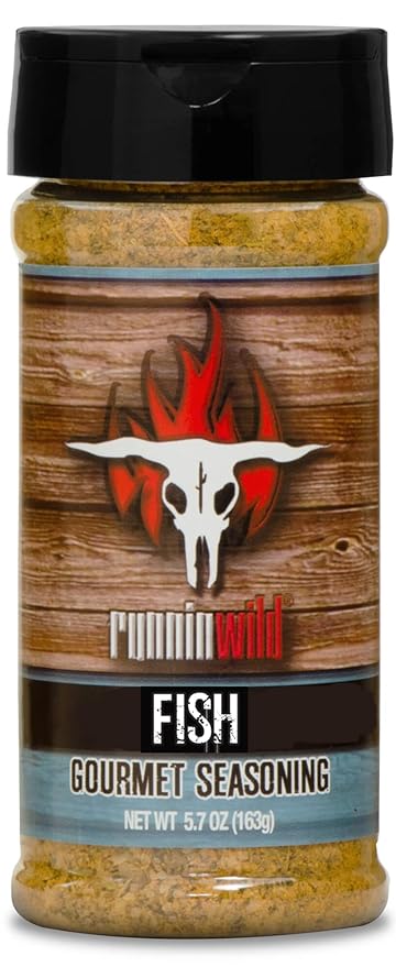 Fish Seasoning | Premium Seafood seasoning w/gourmet spices and natural lemon flavor | Runnin??Wild Foods, 5.7 ounces