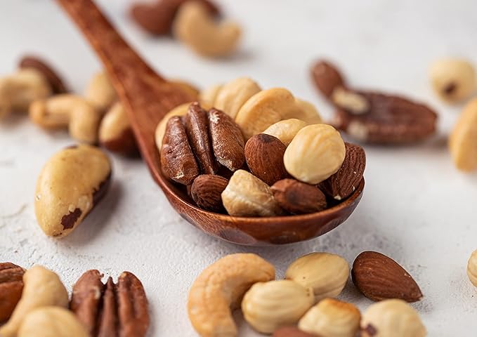 Organic Deluxe Nuts Mix, 8 Pounds ??A Blend of Dry Roasted Pecans, Cashews, Filberts, Almonds and Brazil Nuts with Himalayan Salt. Non-GMO, Oven Roasted and Lightly Salted. No Oil Added, Kosher, Bulk