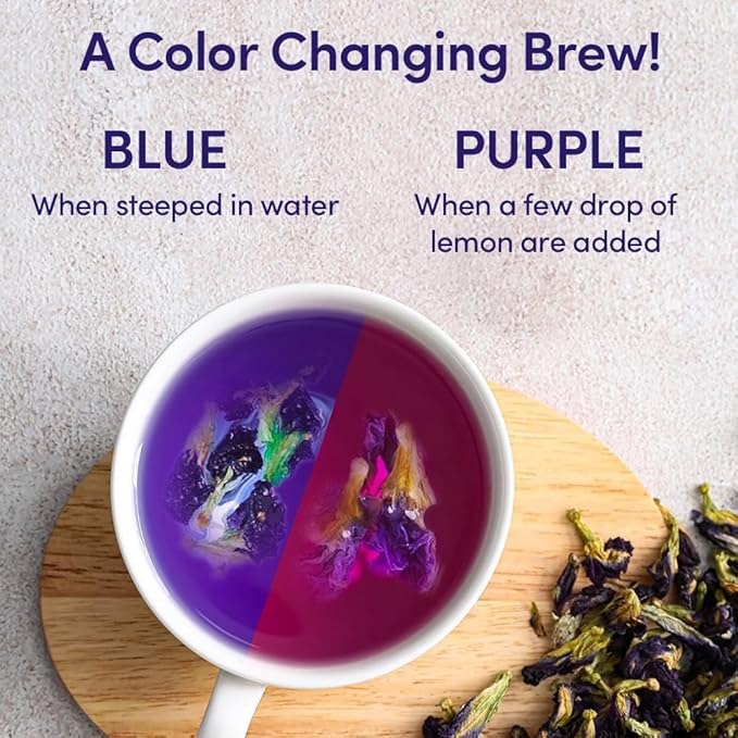 VAHDAM, Butterfly Pea Flower (15 Pyramid Bags) Vegan, Non-GMO | Delicate & Earthy | Direct From Source ??Plant-Based Biodegradable | Brew Iced Tea, Cooking, Mocktails & Cocktails