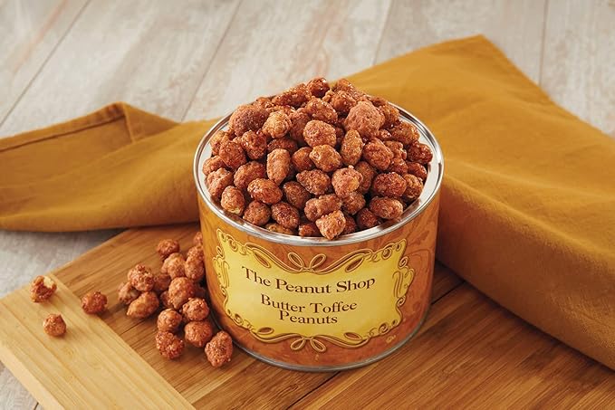 The Peanut Shop of Williamsburg Bacon Ranch Seasoned Salted Virginia Peanuts from Williamsburg, Handcooked Peanuts - 10.5 Oz Tin