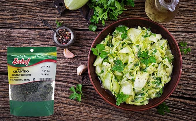 Sadaf Dried Cilantro Leaves - Cilantro Leaves for Cooking & Food Seasoning - Halal - Kosher & Vegetarian - 1.5 Oz Resealable Bag
