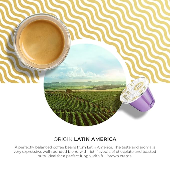 Piu Bello Espresso Coffee Pods for Nespresso Original Machines ??Light Roast Variety Pack ??3 Flavors: Chocolate, Nuts, Sweet Caramel ??Rich & Balanced Taste ??Kosher Certified (3-Flavor Multipack, 120 Count)