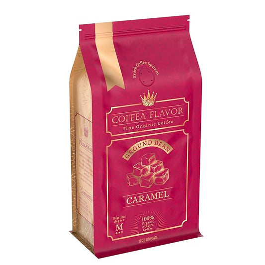 Flavored Ground Coffee ??Caramel, 100% Arabica, Single Origin, Medium Roast, USDA Organic, Naturally Flavored ??by Coffea Flavor
