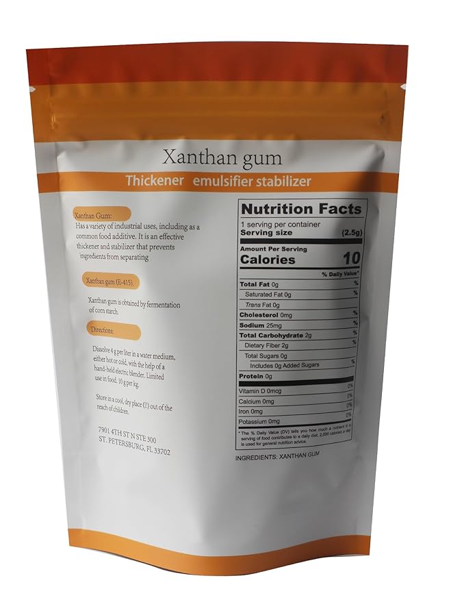 Xanthan Gum - 8 oz - 100% Natural Xanthan Gum Powder - Keto Friendly and Gluten Free - No Carbs for Baking, Xanthan Gum for Thickening and Ice Cream Stabilizer. Vegan Friendly