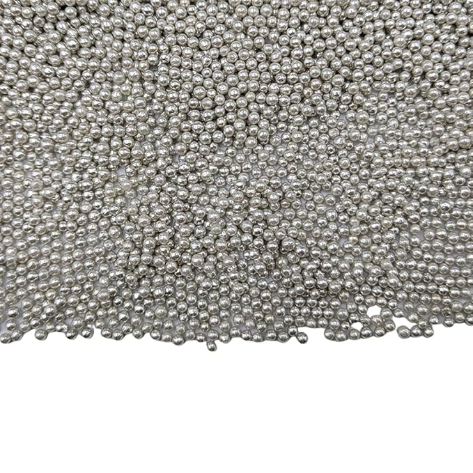 Homankit Silver Nonpareils Sprinkles Edible Cookie Decorations Mini Pearls for Decorating Cake, Baking, Cupcake Toppers, Ice Cream, Donuts 3.88 Ounce