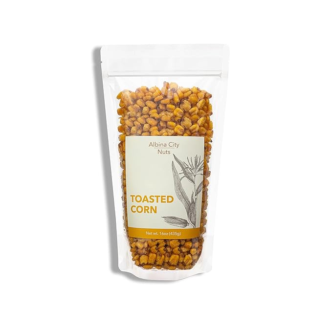 Albina City Nuts Toasted Corn ??Tasty Snack with a Gentle Crunch Made from Non-GMO Ingredients Free of Sulfites, Gluten, Artificial Flavors, and Preservatives ??1lb