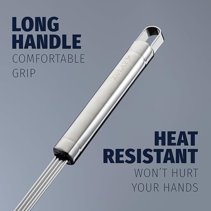 Zulay Kitchen Premium Stainless Steel Spider Skimmer 15.4??- Spider Kitchen Utensil with Premium Ergonomic Handles for Easy Use - Easy to Clean - Perfect for at Home Cooks & Chefs