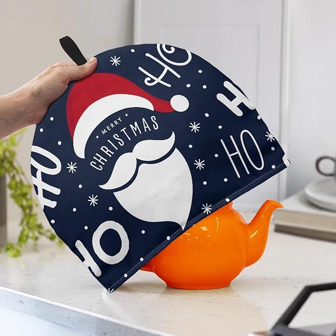 Creative Santa Claus Tea Cozy Kitchen Kettle Dust Cover Washable Teapot Dust Cover Tea Kettle Cover for Tea Pot Christmas Decorative Kitchen竊뉰lue竊?"<div>