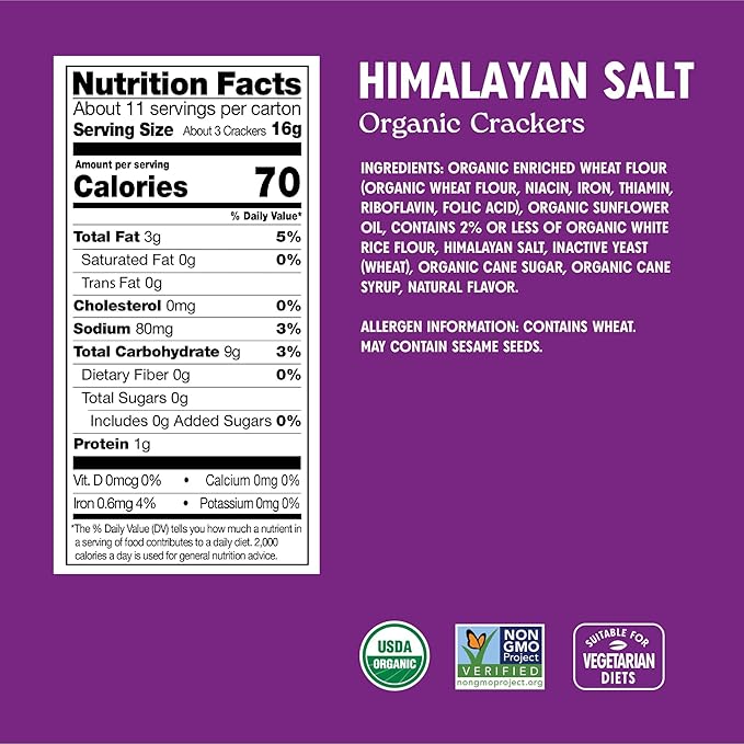 Milton's Organic Crackers Variety Bundle (Multi-Grain, Olive Oil & Sea Salt, Himalayan Salt) - Certified Organic, Non-GMO Project Verified, Kosher, Great for Charcuterie Boards - 6 Oz, Pack of 3
