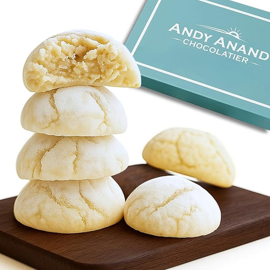 Andy Anand Gourmet Italian Amaretti Cookies | 20 Assorted Pieces, Chocolate, Peach, Orange, ... over 8 Flavors, Soft & Almondy | Made in Italy, Gluten-Free, Beautiful Gift Box | Luxurious Decadence (10 oz)