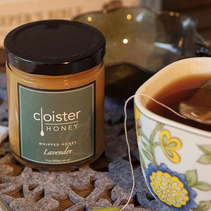 Cloister Honey Whipped Honey - Lavender (9 oz) | Hand Crafted | Raw Artisan Honey | 100% Pure, Raw & Unfiltered | All Natural | Made in USA |