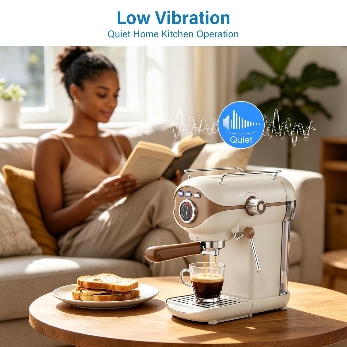 XIXUBX Espresso Machine, Compact Espresso Maker with Milk Frother