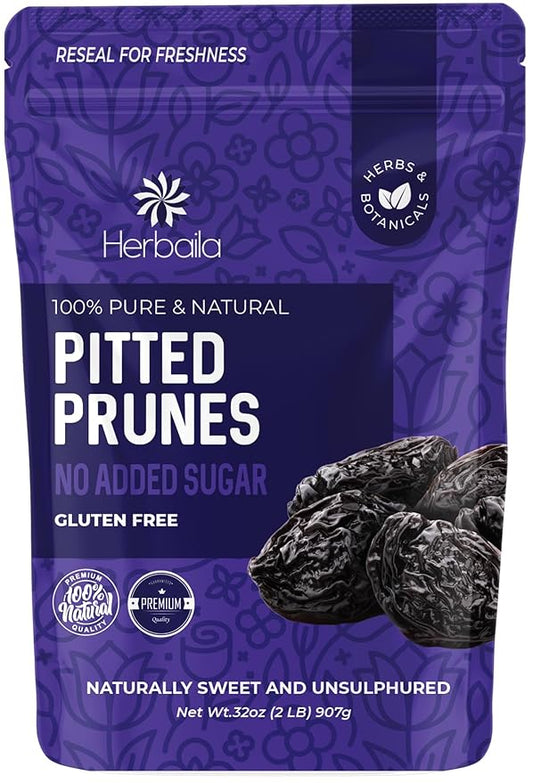 Prunes Pitted Unsweetened 2LBS, Dried Prunes for Constipation, Dried Plums Pitted Prunes, Naturally Sweet and Unsulphured, Dried Plums No Sugar Added, Dried Prunes Pitted Unsweetened 32oz